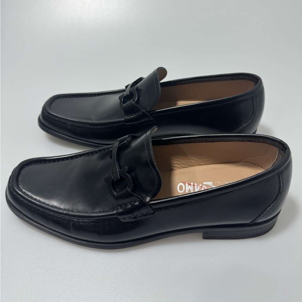 Ferragamo Grandioso Patent Leather Loafers Black Men’s Size 6 - Picture 2 of 8